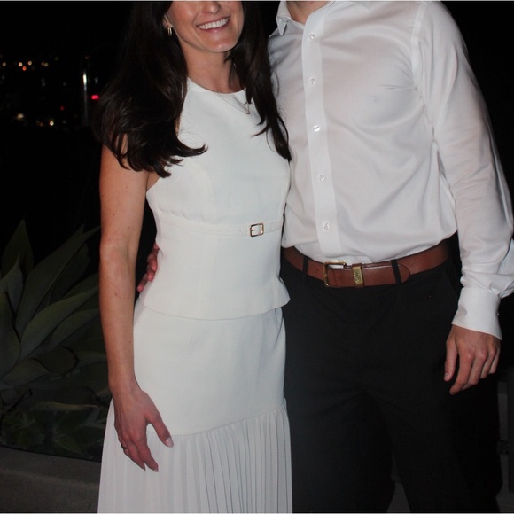 Women’s Cream Pleated Maxi Skirt - Picture 6 of 6